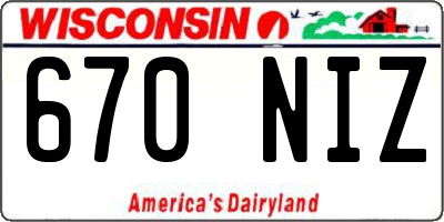 WI license plate 670NIZ