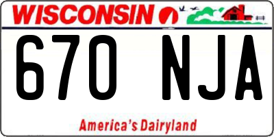 WI license plate 670NJA
