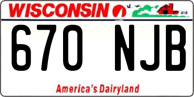 WI license plate 670NJB