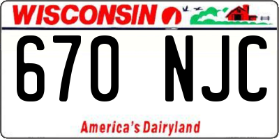 WI license plate 670NJC