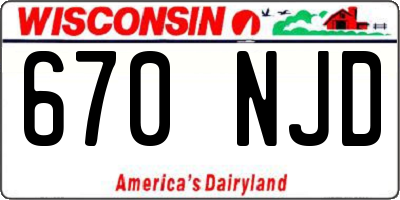 WI license plate 670NJD