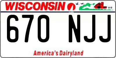 WI license plate 670NJJ