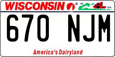 WI license plate 670NJM