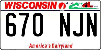 WI license plate 670NJN