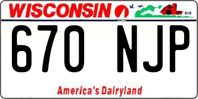 WI license plate 670NJP