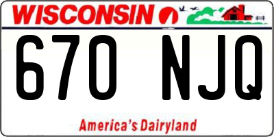 WI license plate 670NJQ