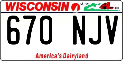 WI license plate 670NJV