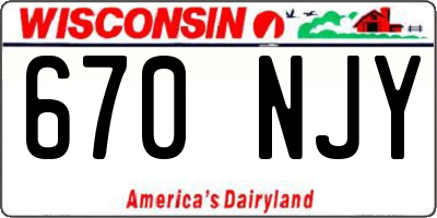 WI license plate 670NJY