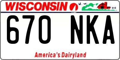 WI license plate 670NKA