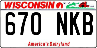 WI license plate 670NKB