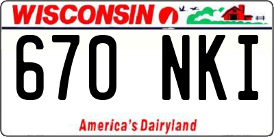 WI license plate 670NKI