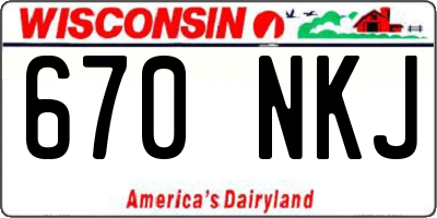 WI license plate 670NKJ
