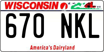 WI license plate 670NKL