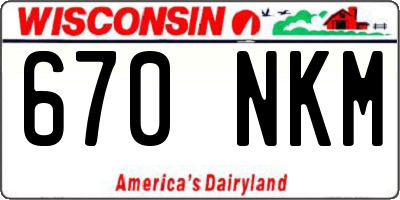 WI license plate 670NKM