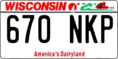 WI license plate 670NKP
