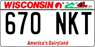 WI license plate 670NKT