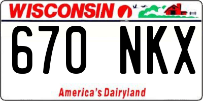 WI license plate 670NKX