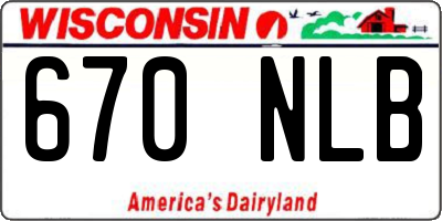 WI license plate 670NLB
