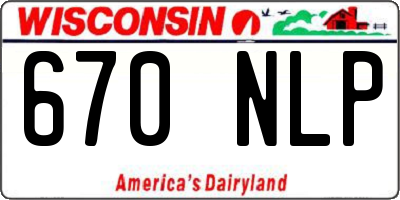 WI license plate 670NLP