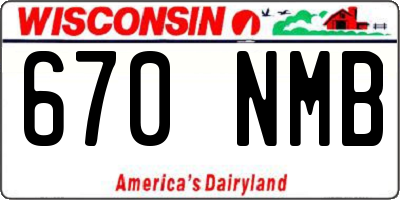 WI license plate 670NMB