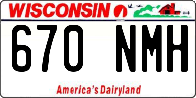 WI license plate 670NMH