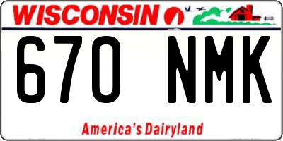 WI license plate 670NMK
