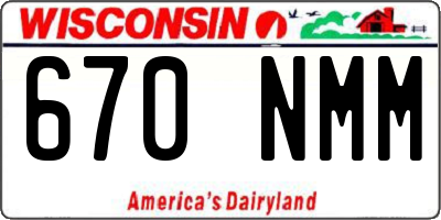 WI license plate 670NMM