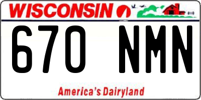 WI license plate 670NMN