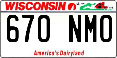 WI license plate 670NMO