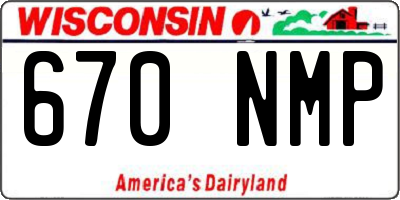 WI license plate 670NMP