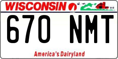 WI license plate 670NMT