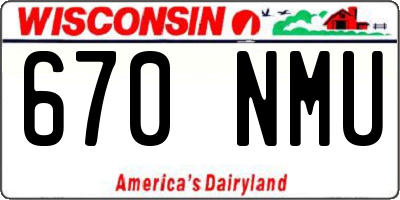 WI license plate 670NMU