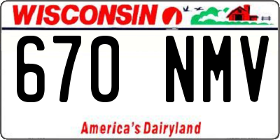 WI license plate 670NMV
