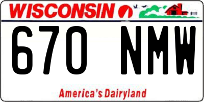 WI license plate 670NMW