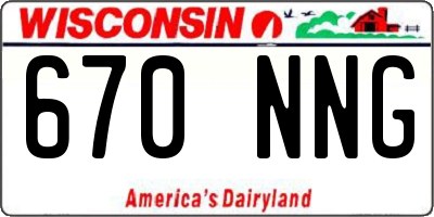 WI license plate 670NNG