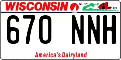 WI license plate 670NNH