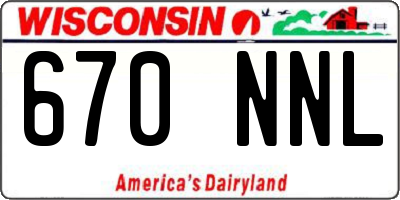 WI license plate 670NNL