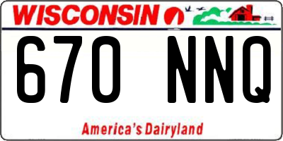 WI license plate 670NNQ