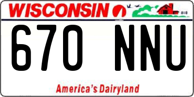 WI license plate 670NNU