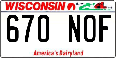 WI license plate 670NOF