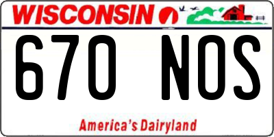 WI license plate 670NOS