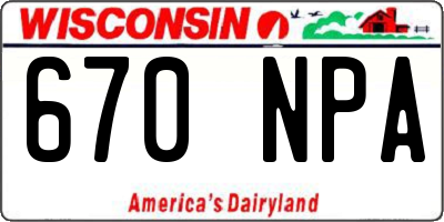 WI license plate 670NPA