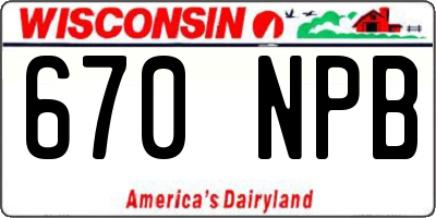 WI license plate 670NPB