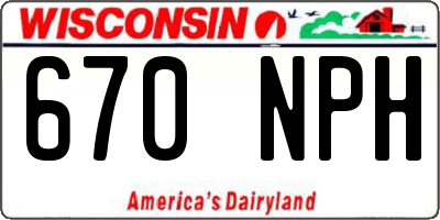 WI license plate 670NPH