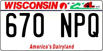 WI license plate 670NPQ