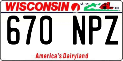 WI license plate 670NPZ