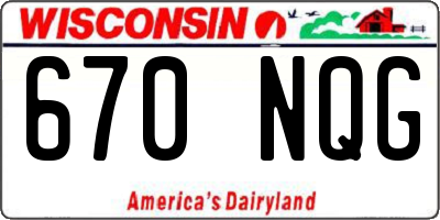 WI license plate 670NQG