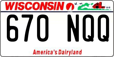 WI license plate 670NQQ