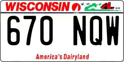 WI license plate 670NQW