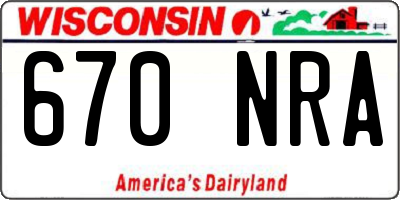 WI license plate 670NRA